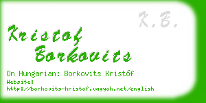 kristof borkovits business card