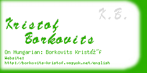 kristof borkovits business card